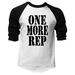 Men s One More Rep V283 White/Black Raglan Baseball T-shirt 2X-Large