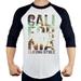 Men s Palm Trees California Republic Bear B437 PLY Raglan Baseball T-Shirt X-Large