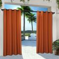 Exclusive Home Cabana Solid Indoor/Outdoor Light Filtering Grommet Top Curtain Panel Pair 54 x84 Mecca Orange