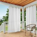 Exclusive Home Cabana Solid Indoor/Outdoor Light Filtering Grommet Top Curtain Panel Pair 54 x96 Winter White