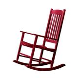 Mainstays Outdoor Wood Porch Rocking Chair Red Color Weather Resistant Finish