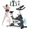 Pooboo Magnetic Exercise Bike Indoor Bluetooth Cycling Bike Home Cardio Workout Stationary Bike 45lbs Heavy-Duty Flywheel Quiet Belt Drive