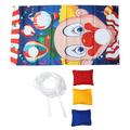 Halloween Sandbag Game Flags Circus Group Sandbag Game Flags Clown Throwing Hanging Flags Funny Outdoor Throwing Game with 3pcs