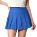 Made by Johnny Women s Plaid High Waist School Uniform Pleated Skater Tennis Skirt M ROYAL_BLUE