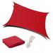 Red 10ft x 10ft Waterproof Sun Shade Sail Canvas Sun Awning Shelter UV Block Canopy For Garden Patio