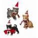 Plow & Hearth Holiday Kitten Statues with Hats and Scarves Set of 3