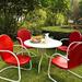 Griffith Metal 40 Five Piece Outdoor Dining Set - 40 Dining Table-Color:Red