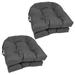 Blazing Needles 16 in. Spun Polyester Solid Outdoor U-Shaped Tufted Chair Cushions Cool Gray - Set of 4