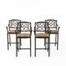 Waterbury Outdoor Barstool with Cushion (Set of 4) Shiny Copper and Tuscany