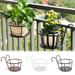 Cheers.US Hanging Railing Planters Flower Pot Holders Plant Iron Racks Fence Metal Potted Stand Mounted Balcony Round Plant Baskets Shelf Container Box for Indoor&Outdoor