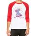 Unisex You Are Magical Unicorn B468 White/Red C5 3/4 Sleeve Baseball T-Shirt Large