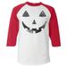 Shop4Ever Men s Jack O Lantern Halloween Pumpkin Costume Raglan Baseball Shirt Medium White/Red