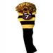 majek #7 fairway metal wood black & yellow golf headcover knit pom pom retro classic vintage head cover