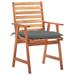 Suzicca Patio Dining Chairs 2 pcs with Cushions Solid Acacia Wood