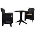 walmeck 3 Piece Bistro Set Rattan Anthracite