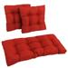 Blazing Needles Squared Solid Spun Polyester Tufted Settee Cushions Paprika - Set of 3