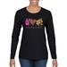 Peace Love Baseball Sports Womens Graphic Long Sleeve T-Shirt Black X-Large