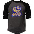 Men s The Pain Makes You Stronger F137 Charcoal/Black Raglan Baseball T Shirt Medium