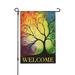 Colorful Rainbow Tree Branch Garden Yard Flag 12 x 18 inch Abstract Tree of Life Garden Flag Banner for Outdoor Home Decor Party