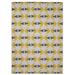 Linon Outdoor Washable Area Rug Collection Ivory and Yellow 2 x 3