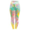 Mrat Casual Pencil Pants Yoga Full Length Pants Ladies Girls Leggings Skinny Tie-dyed Printed High Waist Stretchy Tights Trouser Yoga Pants High Waisted Leggings for Women