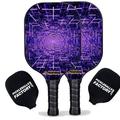 Pickleball Factory Best Pickleball Set - Data Grid Pickleball Paddles Pickleball Paddle & Ball Set Carbonfiber Graphite