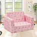 Kids Sofa Children s 2 in 1 Convertible Sofa to Lounger Pink Rainbow