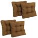 Blazing Needles 19 in. Squared Solid Spun Polyester Tufted Dining Chair Cushions Mocha - Set of 4