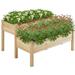 Easyfashion 2-Tier Raised Garden Bed with Legs Wood