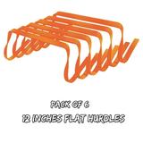 New - Set of 6 Flexible Flat Step Agility Hurdle by martini SPORT - 12 inches - Orange