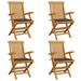 Garden Chairs with Anthracite Cushions 4 pcs Solid Teak Wood