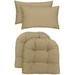 RSH DÃ©cor Indoor Outdoor Set of 2 U-Shape Cushions and 2 Lumbar Pillows Large Tan