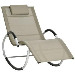 Outsunny Pool Lounge Outdoor Rocking Chair Pillow Sand