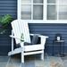 Appalachiad White Wooden Adirondack Outdoor Patio Lounge Deck Chair w/ Cup Holder