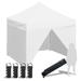 Eurmax 10x10ft Pop up Canopy Commercial Tent with 4 Zippered Sidewallsï¼ŒSnowy