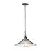 Decmode Contemporary 11 x 17 inch chic iron cone-shaped pendant with bulb Silver