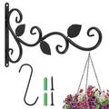 HOTBEST 4X Wall Hanging Plant Bracket Heavy Duty Garden Metal Hanging Basket Brackets Plant Hanger Retro Outdoor Indoor Garden Hook Wall Decor Bird Feeder