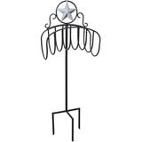 Liberty Garden Manger Style Garden Hose Stand Holder Star Top Design Black