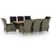 vidaXL Patio Dining Set Dining Table and Chairs Furniture Set Poly Rattan