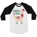 Christ Llamas Funny BKWT Womens Baseball Shirt X-mas Gift