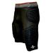 Exxact Sports Elite 5-Pad Football Girdle | Padded Compression Shorts | w/ Integrated Padding (Adult) (Adult Medium Black)