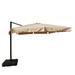Island Umbrella Santorini II 10 Square Cantilever Umbrella with Valance Sunbrella Acrylic Fabric with Base