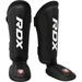 RDX Shin Guards Kickboxing Muay Thai SATRA SMMAF Approved Premium Maya Hide Leather Leg Instep Protection Pads MMA Martial Arts Kicking Sparring Training Gear BJJ Karate Boxing Taekwondo Black