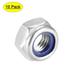 Uxcell M8x1.25mm Hex Lock Nuts Stainless Steel Nylon Insert Self-Lock Nuts 10Pcs Silver