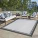 Gertmenian Paseo Soroa Modern Border White Black Outdoor Indoor Area Rug 8x10