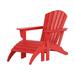 Westin Outdoor Adirondack Patio Chair with Ottoman Footrest Red