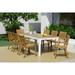 Amazonia Cardiff 9-Piece Teak Finish Wood 100% FSC and Aluminum Rectangular Patio Dining Set