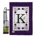 Classic K Initial Garden Flag Set Simply Beauty 13 X18.5 Double-Sided Yard Banner