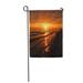 SIDONKU Beautiful Blazing Sunset Landscape at Black Sea and Orange Sky Garden Flag Decorative Flag House Banner 12x18 inch