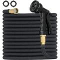 75FT Garden Hose Expandable Garden Hose with 8 Function Nozzle Lightweight Anti-Kink Water Hose 3/4 inch Solid Brass Fittings 3750D Extra Strength Fabric Flexible Garden Hose for Watering